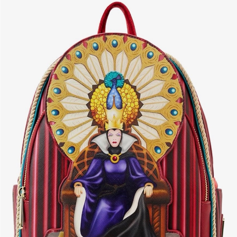 Loungefly Red and Purple Queen Motif Backpack brand new